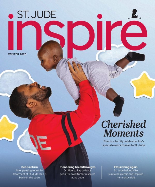 Cover of St. Jude Inspire, Winter 2026, which lists the story Flourishing again